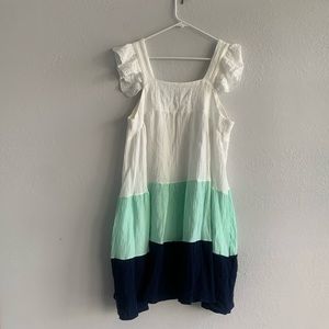 Color block blue dress